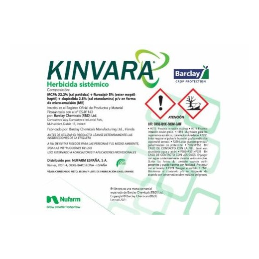 KINVARA (Clopiralida 2,8%+MCPA 23,3%+Flu.5% )